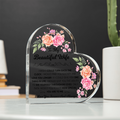 TO MY BEAUTIFUL WIFE HEART ACRYLIC PLAQUE