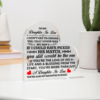 TO MY DAUGHTER IN LAW HONOR HEART ACRYLIC PLAQUE