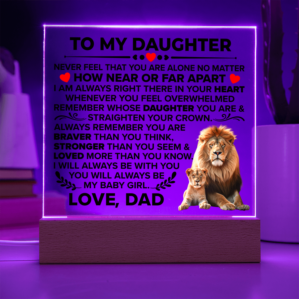 TO MY DAUGHTER BRAVER SQUARE ACRYLIC