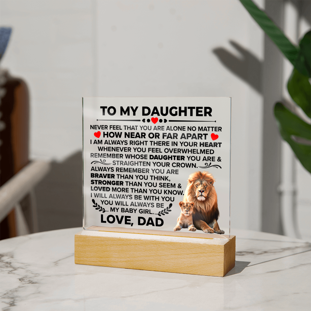 TO MY DAUGHTER BRAVER SQUARE ACRYLIC