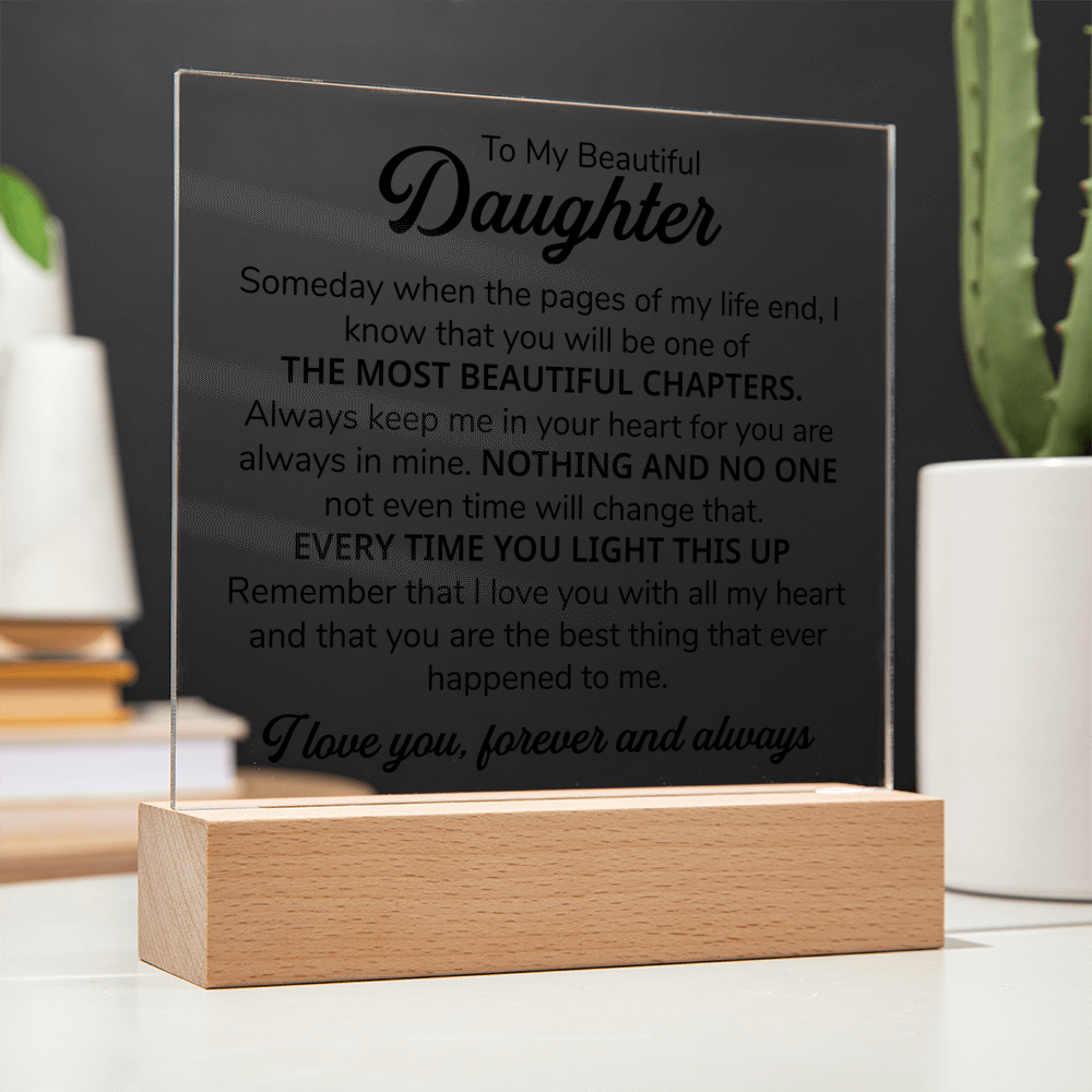 TO MY DAUGHTER CHAPTERS SQUARE PLAQUE